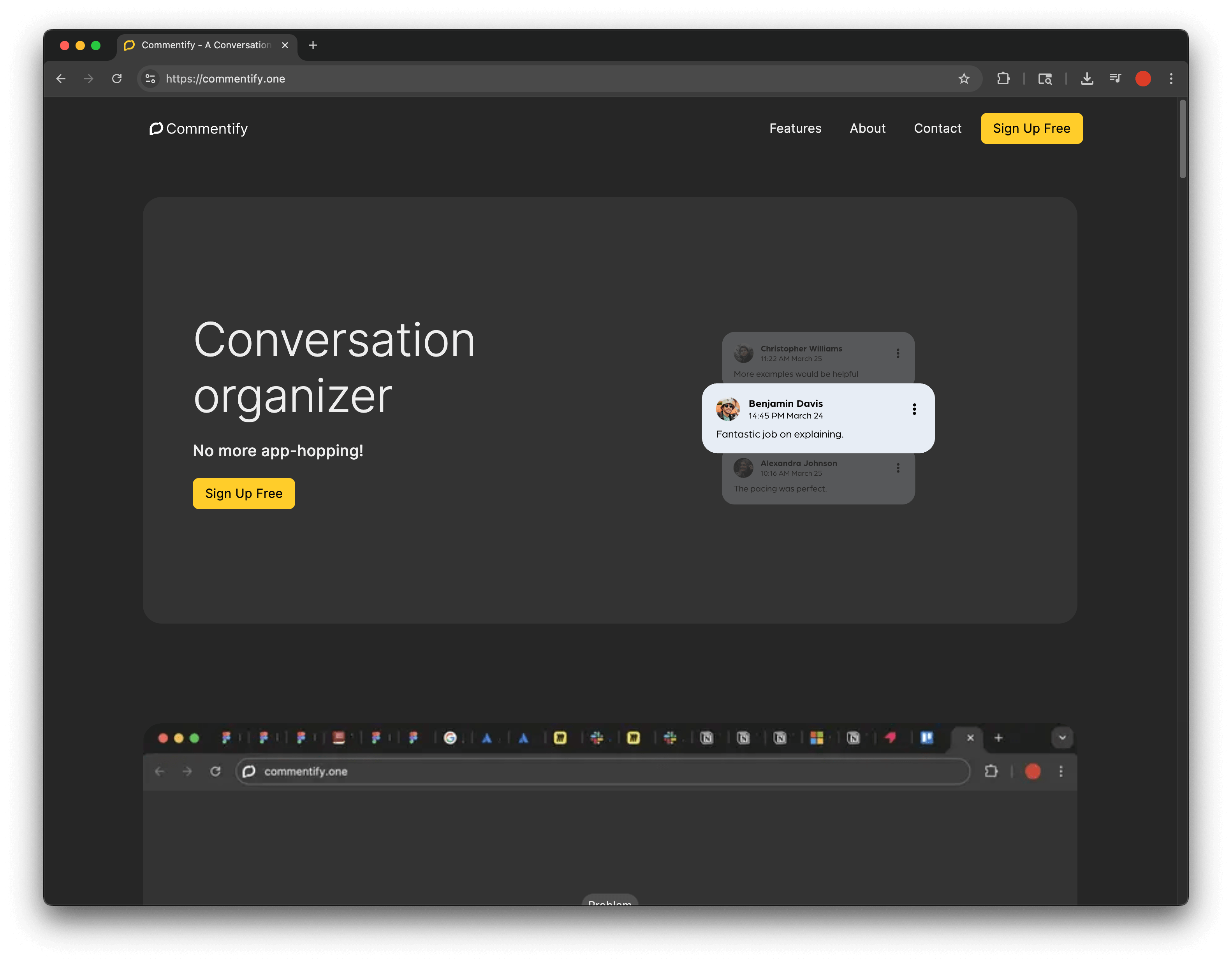 Commentify marketing website